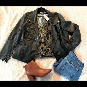 Just Fab faux studded leather jacket